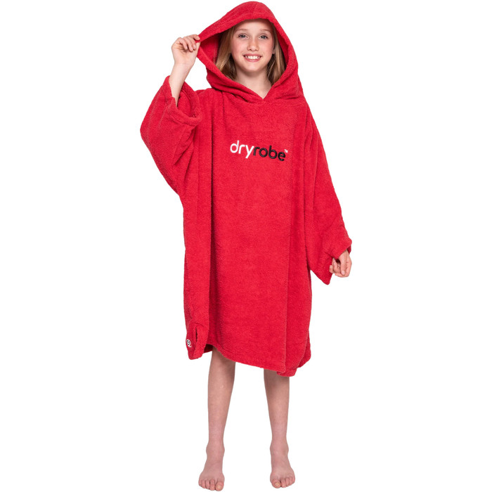 2024 Dryrobe Junior Toalla Con Capucha De Algodn Orgnico Cambio Robe V3 V3OCT - Red